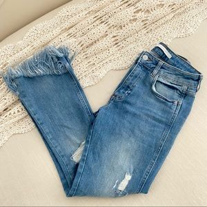 Zara Trafaluc Fringe Ankle Jeans